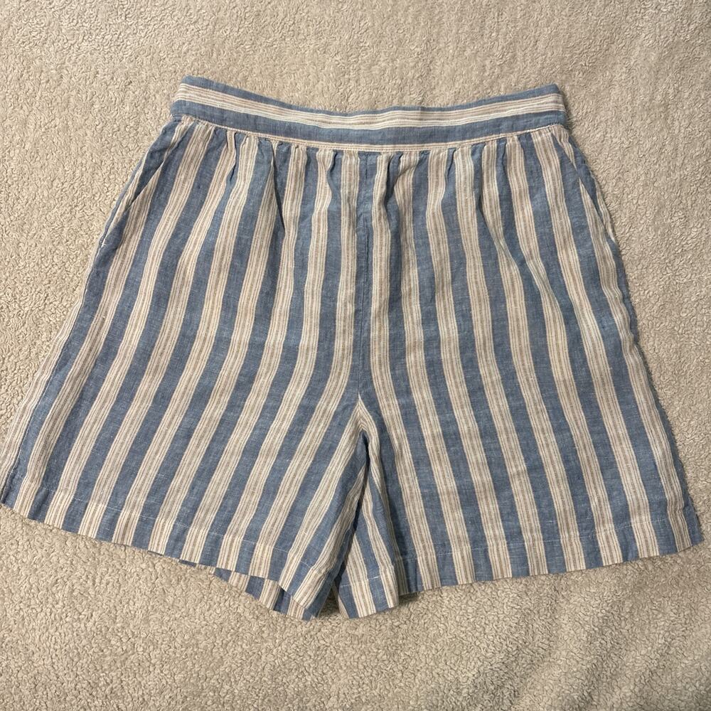 Boden Metallic Thread Accents Bermuda Shorts 98% Linen, EUC, Boho, Preppy, Soft